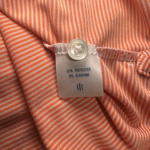 Holderness &  Bourne Men's Orange Striped Tailored Fit Polo Shirt Size L - Picture 6 of 6